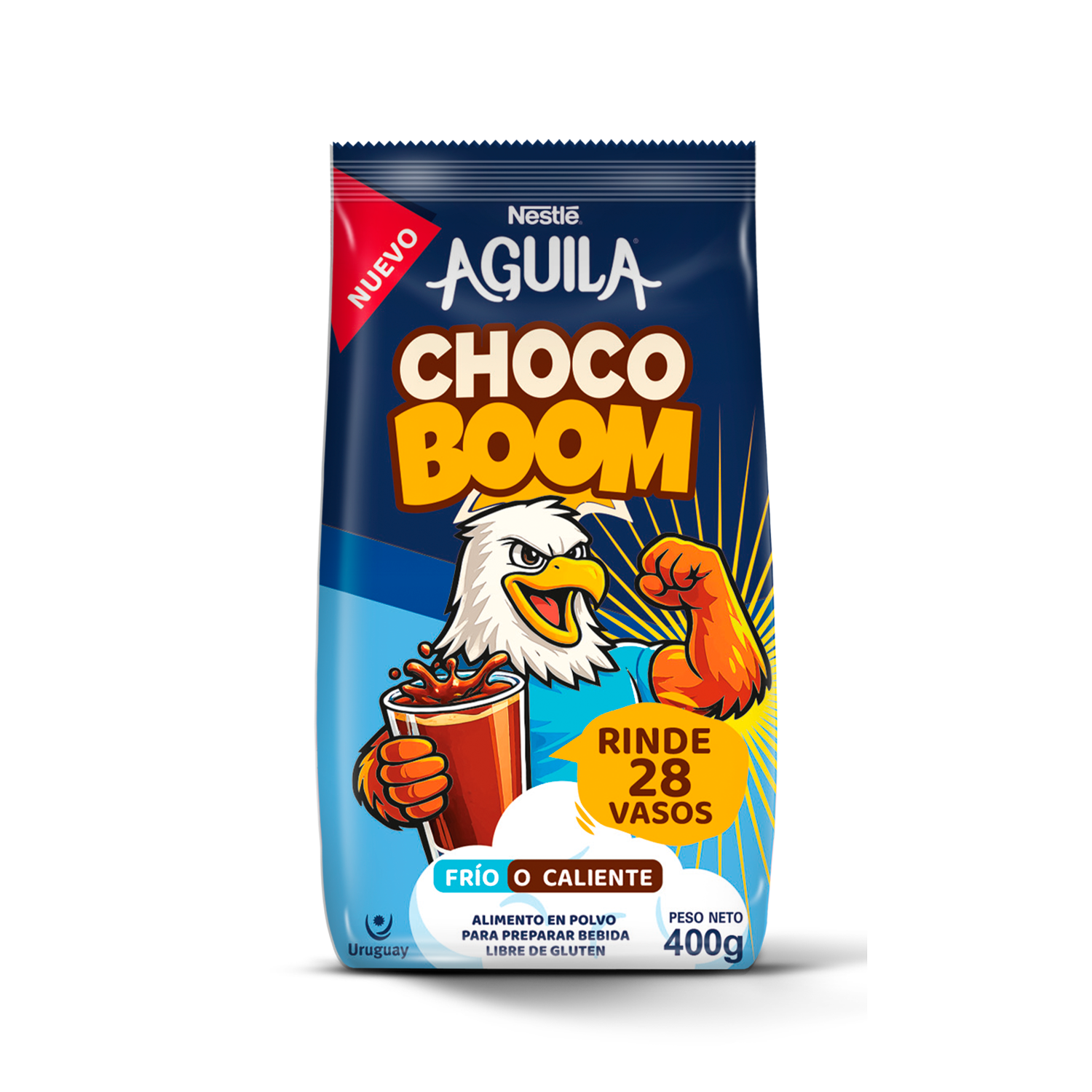 Envase de Águila Choco Boom de 400 g con una ilustración de un águila